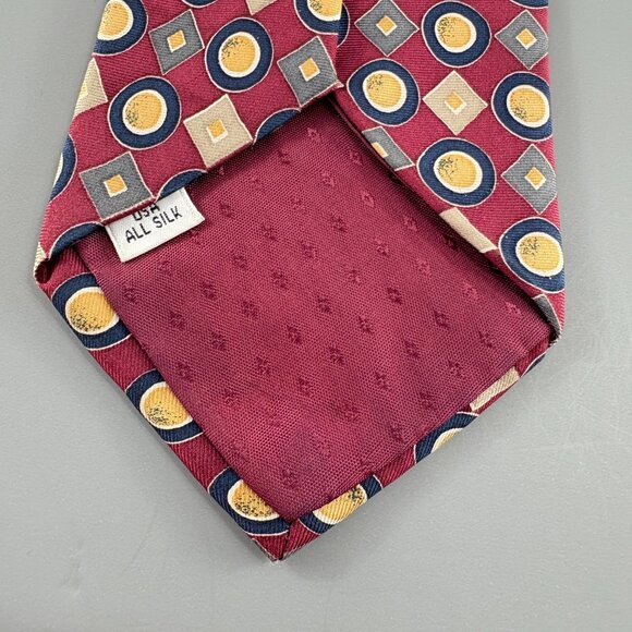 Sutter & Grant Red / Yellow Geometric Extra Long Men's Tie 4' x 62" Vintage - Picture 4 of 4